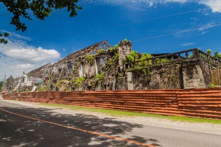 Parroquia de San Pedro Apostol in Loboc village damaged by an earthquake, Bohol island, Philippines.の写真素材
