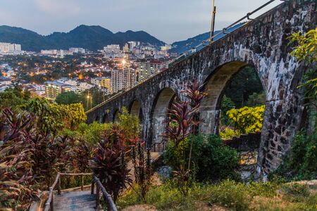 Bridge of funicular to Penang hill, Malaysiaの写真素材