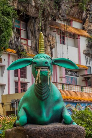 Cow sculpture at Ling Sen Tong Temple in Ipoh, Malaysia.の写真素材
