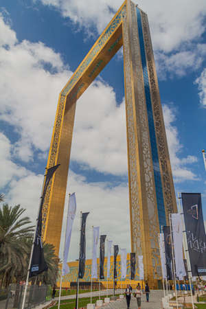 DUBAI, UAE - JANUARY 18, 2018: View of Dubai Frame in Dubai, UAEのeditorial素材