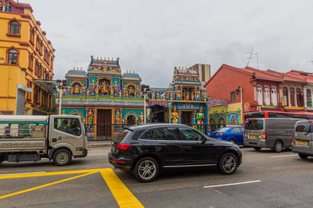 SINGAPORE, SINGAPORE - MARCH 10, 2018: Sri Vadapathira Kaliamman Temple in the Little India of...