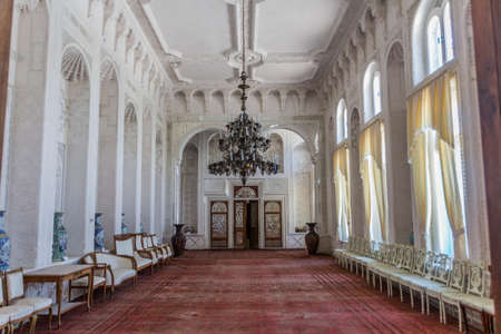 BUKHARA, UZBEKISTAN - MAY 2, 2018: Interior of Emir's summer Palace of Moon-like Stars (Sitorai-Mokhi-Khosa) near Bukhara, Uzbekistanのeditorial素材
