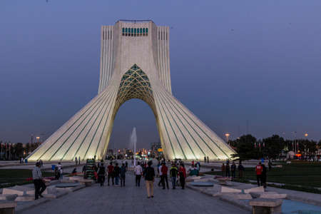 TEHRAN, IRAN - APRIL 2, 2018: Evening view of Azadi Tower (Freedom Tower) in Tehran, Iranのeditorial素材