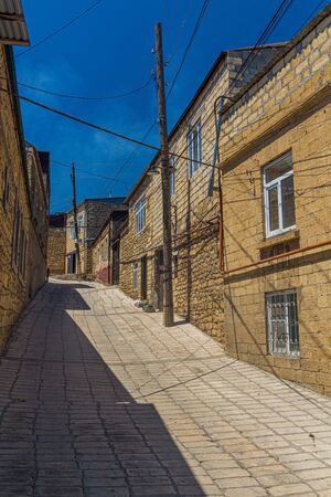Narrow street in the old town of Derbent in the Republic of Dagestan, Russiaの写真素材