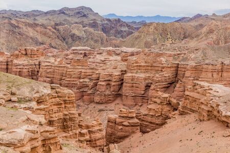 Charyn Canyon of Sharyn River in Kazakhstanの写真素材