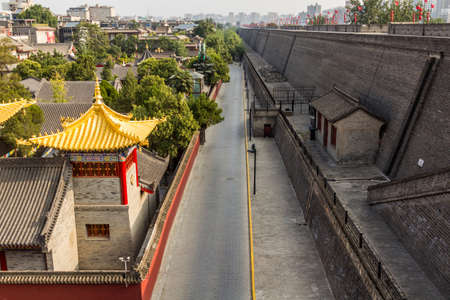 Guangren Lama Temple and the City walls of Xi'an, Chinaのeditorial素材