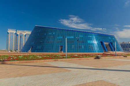 ASTANA, KAZAKHSTAN - JULY 9, 2018: Shabyt Palace of Creativity on the Independence Square in Astana (now Nur-Sultan), capital of Kazakhstan.のeditorial素材