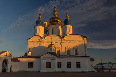St. Sophia-Assumption Cathedral (Sofiysko-Uspenskiy Kafedralnyy Sobor) in the complex of Tobolsk Kremlin, Russiaのeditorial素材