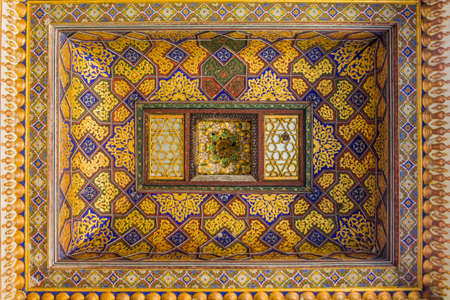 BUKHARA, UZBEKISTAN - MAY 2, 2018: Ceiling in the Emir's summer Palace of Moon-like Stars (Sitorai-Mokhi-Khosa) near Bukhara, Uzbekistanのeditorial素材