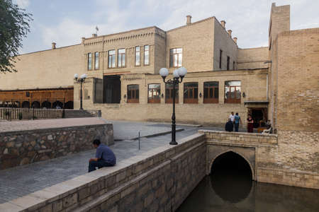 BUKHARA, UZBEKISTAN - APRIL 30, 2018: Old buildings in the center of Bukhara, Uzbekistan