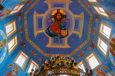 GROZNY, RUSSIA - JUNE 25, 2018: Interior of the Khram Mikhaila Arkhangela church in Grozny, Russia.のeditorial素材