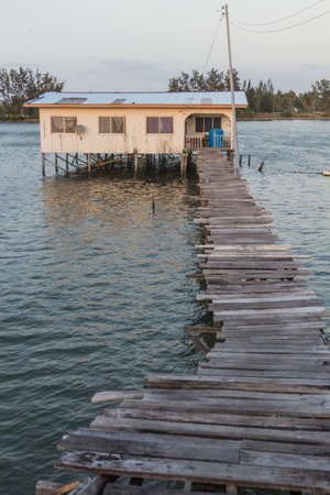 Tanjung Aru water village near Kota Kinabalu, Sabah, Malaysiaの写真素材
