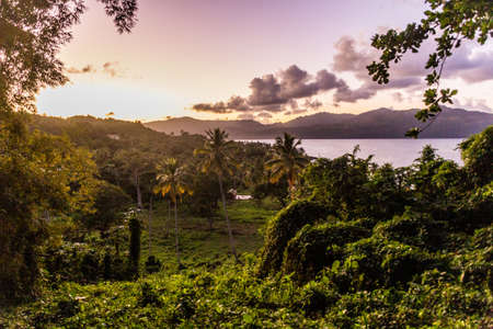 Evening view of a landscape near Las Galeras, Dominican Republic