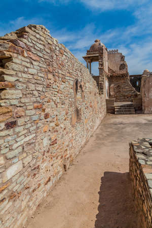 Ruins of  Kumbha Palace at Chittor Fort in Chittorgarh, Rajasthan state, Indiaのeditorial素材