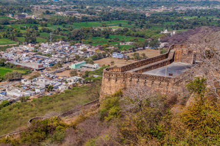 Aerial view of Chittorgarh from Chittor Fort, Rajasthan state, Indiaのeditorial素材