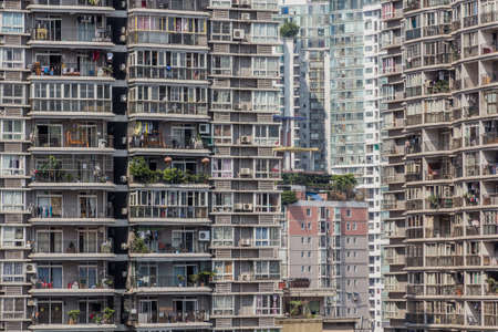 Big apartment blocks in Chongqing, Chinaのeditorial素材