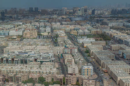 Aerial view of Al Karama neighborhood in Dubai, UAEの写真素材