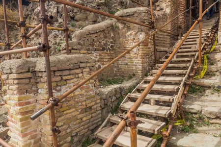 Ruins of Alamut (meaning eagle's nest) castle in Iranの写真素材