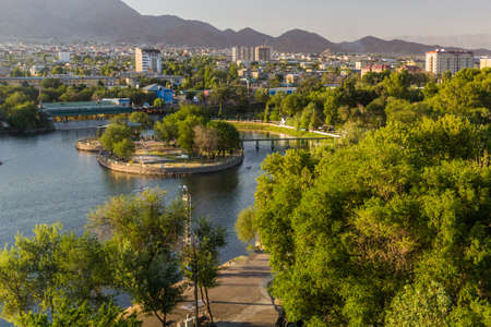Skyline view of Khujand, Tajikistanの写真素材