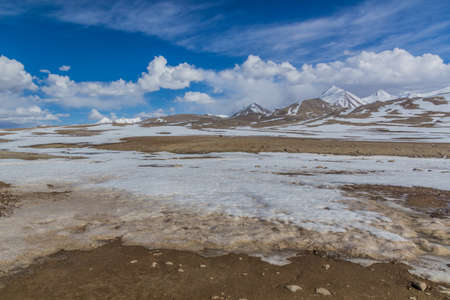 Snow covered Pamir mountains, Tajikistan