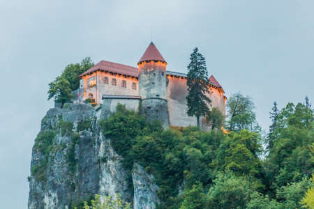 Blejski grad (Bled castle) in Sloveniaの写真素材
