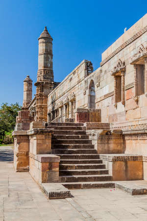 Walls at Jami Masjid mosque in Champaner historical city, Gujarat state, Indiaの写真素材
