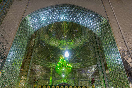 RASHT, IRAN - APRIL 6, 2018: Interior of a decorated shrine in Rasht, Iran