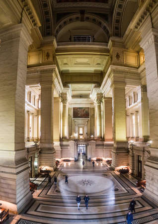 BRUSSELS, BELGIUM - DECEMBER 17, 2018: Interior of the Palais de Justice (Law Courts of Brussels), Belgiumのeditorial素材