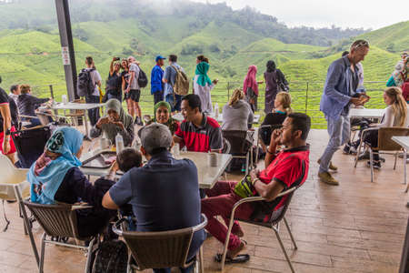 CAMERON HIGHLANDS, MALAYSIA - MARCH 28, 2018: Terrace of the BOH Tea Centre in the Cameron Highlands, Malaysiaのeditorial素材