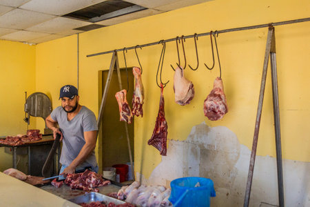 CONSTANZA, DOMINICAN REPUBLIC - DECEMBER 11, 2018: Butchery in Constanza, Dominican Republic