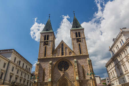 Sacred Heart Cathedral in Sarajevo. Bosnia and Herzegovinaのeditorial素材