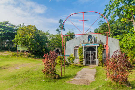 Small village church on Siquijor island, Philippines.の写真素材