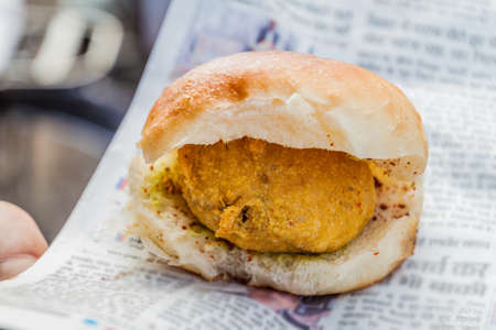 Vada Pav - street food in Udaipur, Rajasthan state, Indiaの写真素材