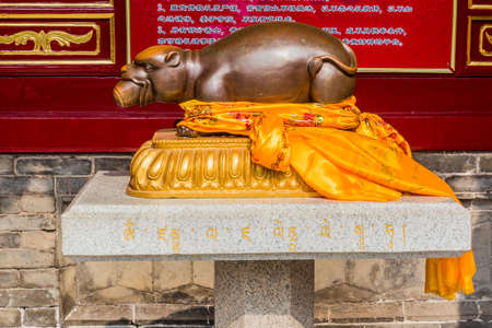 XI'AN, CHINA - AUGUST 5, 2018: Tibetan Buddhist rat in Guangren Lama Temple in Xi'an, Chinaのeditorial素材