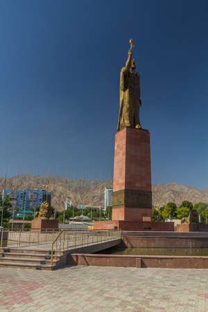 Ismail Somoni statue in Khujand, Tajikistan