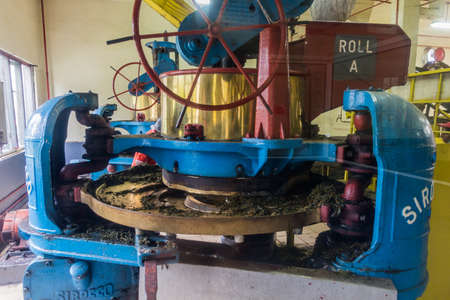 CAMERON HIGHLANDS, MALAYSIA - MARCH 28, 2018: Rolling machine of the BOH Tea Centre in the Cameron Highlands, Malaysiaのeditorial素材