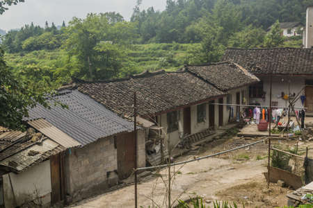 Rural house in Wulingyuan Scenic and Historic Interest Area in Zhangjiajie National Forest Park in Hunan province, Chinaのeditorial素材