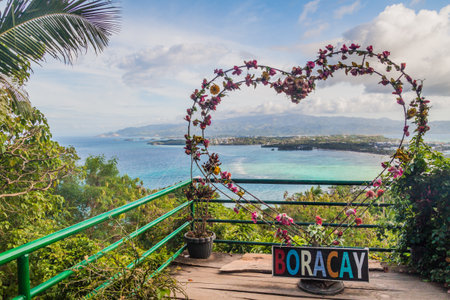 Flower heart at Mount Luho viewpoint on Boracay island, Philippines