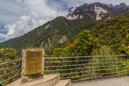 Viewpoint of Mount Kinabalu with a memorial of 2015 earthquake, Sabah, Malaysiaのeditorial素材