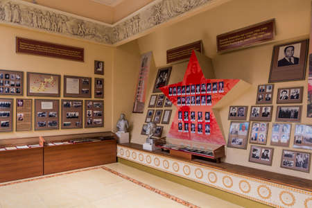 KHUJAND, TAJIKISTAN - MAY 6, 2018: Interior of a museum in Citadel in Khujand, Tajikistanのeditorial素材