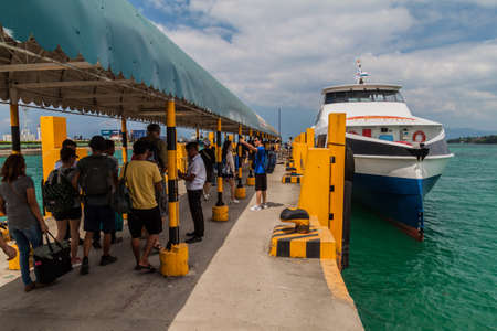BOHOL ISLAND, PHILIPPINES - FEBRUARY 12, 2018: Ferry at  the Tagbilaran Fastcraft Terminal on Bohol...