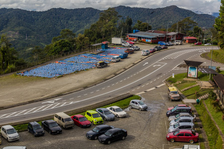 MOUNT KINABALU, MALAYSIA - FEBRUARY 22, 2018: Mountain road near Mount Kinabalu, Sabah, Malaysiaのeditorial素材