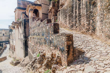 Road to Garh Palace in Bundi, Rajasthan state, Indiaのeditorial素材