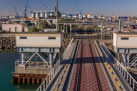 Ferry ramp in Aktau Port, Kazakhstan