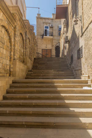 Stairway in the old town of Baku, Azerbaijanのeditorial素材