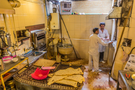 ARDABIL, IRAN - APRIL 10, 2018: Bakery in a local restaurant in Ardabil, Iranのeditorial素材