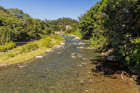 Yaque del Norte river in Jarabacoa, Dominican Republicの写真素材