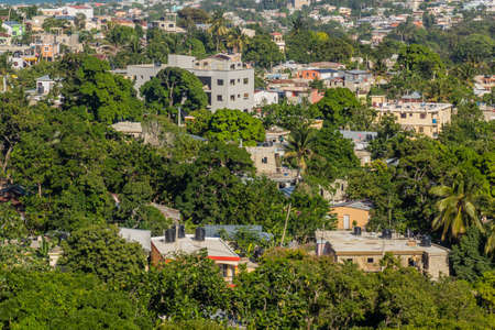 Aerial view of Puerto Plata, Dominican Republicの写真素材