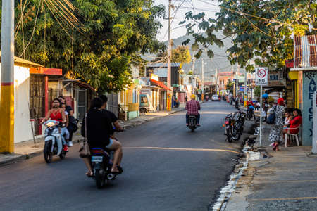 JARABACOA, DOMINICAN REPUBLIC - DECEMBER 9, 2018: Street traffic in Jarabacoa, Dominican Republicのeditorial素材