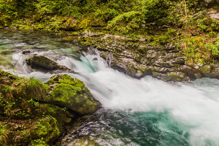 Vintgar gorge near Bled, Sloveniaの写真素材